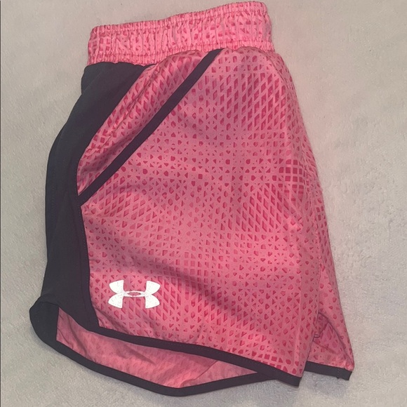 Under Armour Pink and Black Athletic Shorts size 6X - Picture 3 of 4